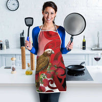 New Zealand Parrot Kaka Apron Maori Koru With Pohutukawa Flowers - Polynesian Pride
