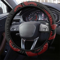 New Zealand Parrot Kaka Steering Wheel Cover Maori Koru With Pohutukawa Flowers - Polynesian Pride