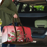 New Zealand Parrot Kaka Travel Bag Maori Koru With Pohutukawa Flowers - Polynesian Pride