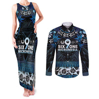 Micronesia FSM 691 Couples Matching Tank Maxi Dress and Long Sleeve Button Shirt Respect Culture