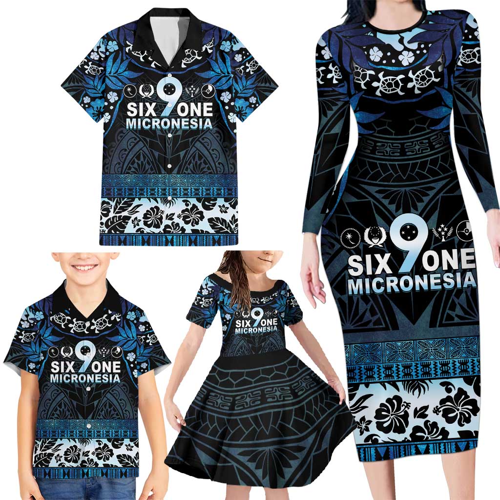 Micronesia FSM 691 Family Matching Long Sleeve Bodycon Dress and Hawaiian Shirt Respect Culture