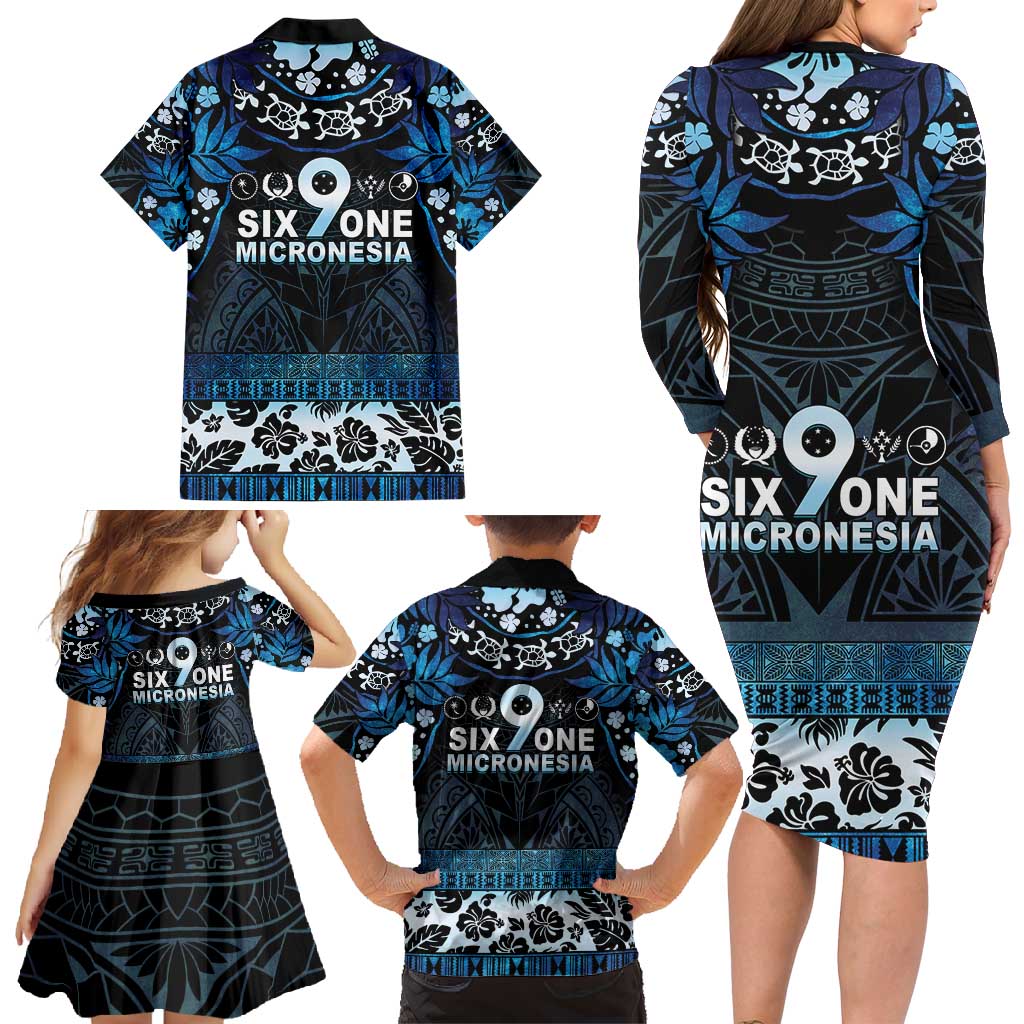 Micronesia FSM 691 Family Matching Long Sleeve Bodycon Dress and Hawaiian Shirt Respect Culture