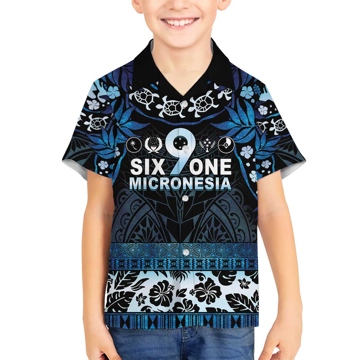 Micronesia FSM 691 Family Matching Off The Shoulder Long Sleeve Dress and Hawaiian Shirt Respect Culture