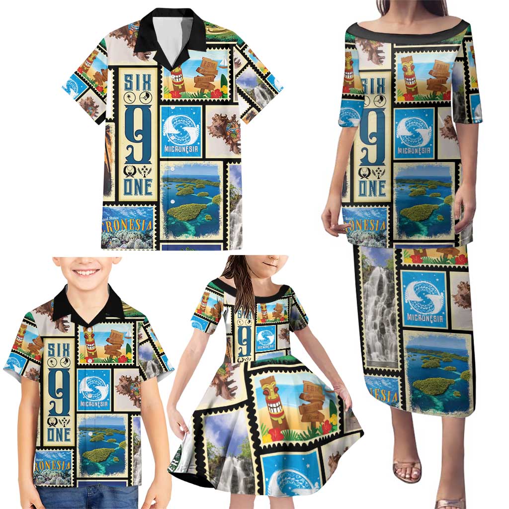 FSM Micronesia Culture Family Matching Puletasi and Hawaiian Shirt