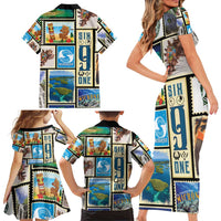 FSM Micronesia Culture Family Matching Short Sleeve Bodycon Dress and Hawaiian Shirt