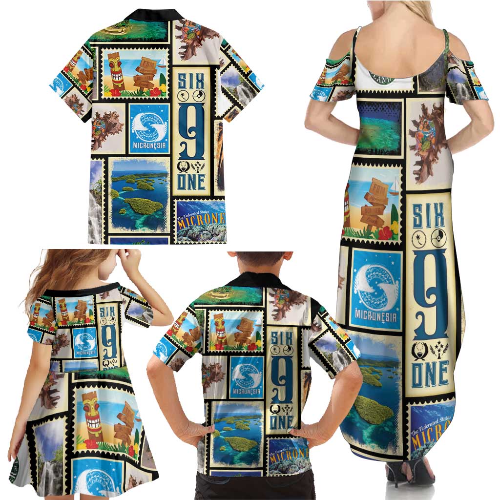 FSM Micronesia Culture Family Matching Summer Maxi Dress and Hawaiian Shirt