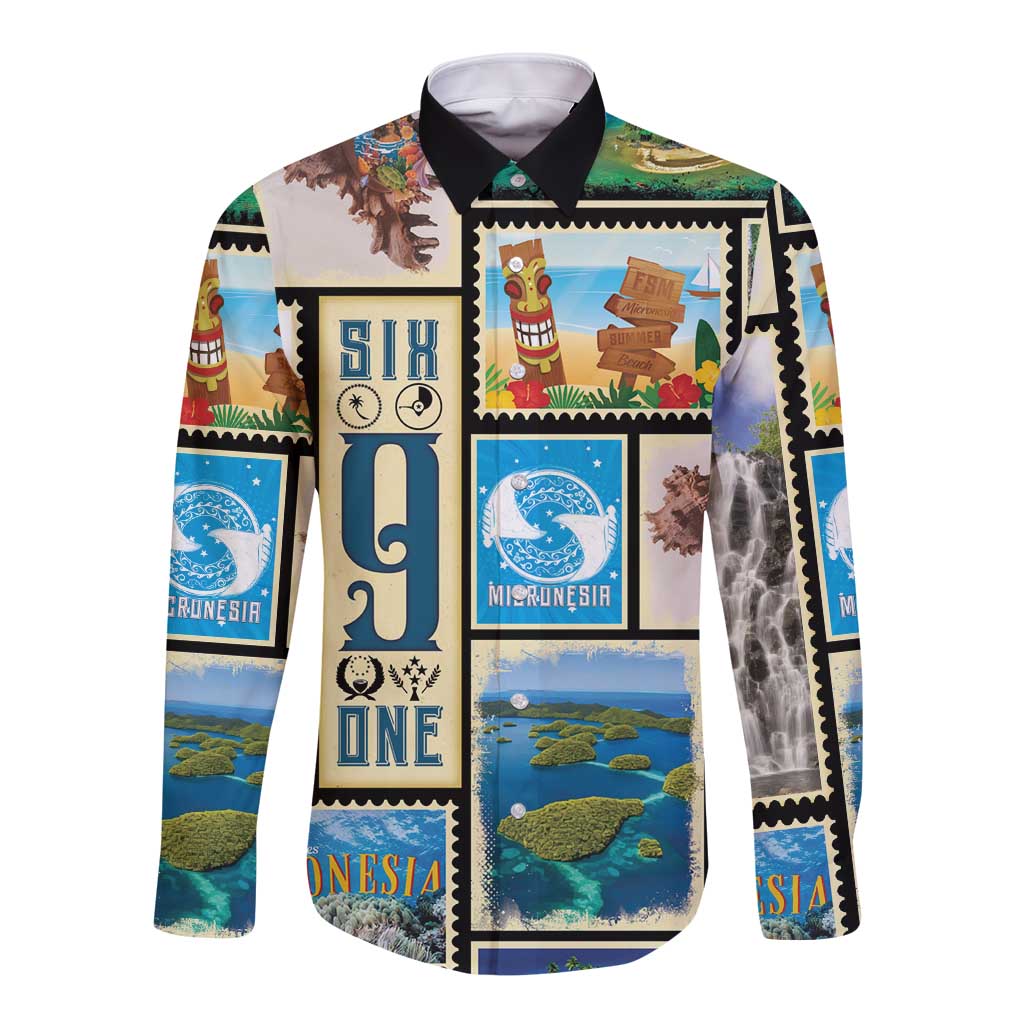 FSM Micronesia Culture Long Sleeve Button Shirt