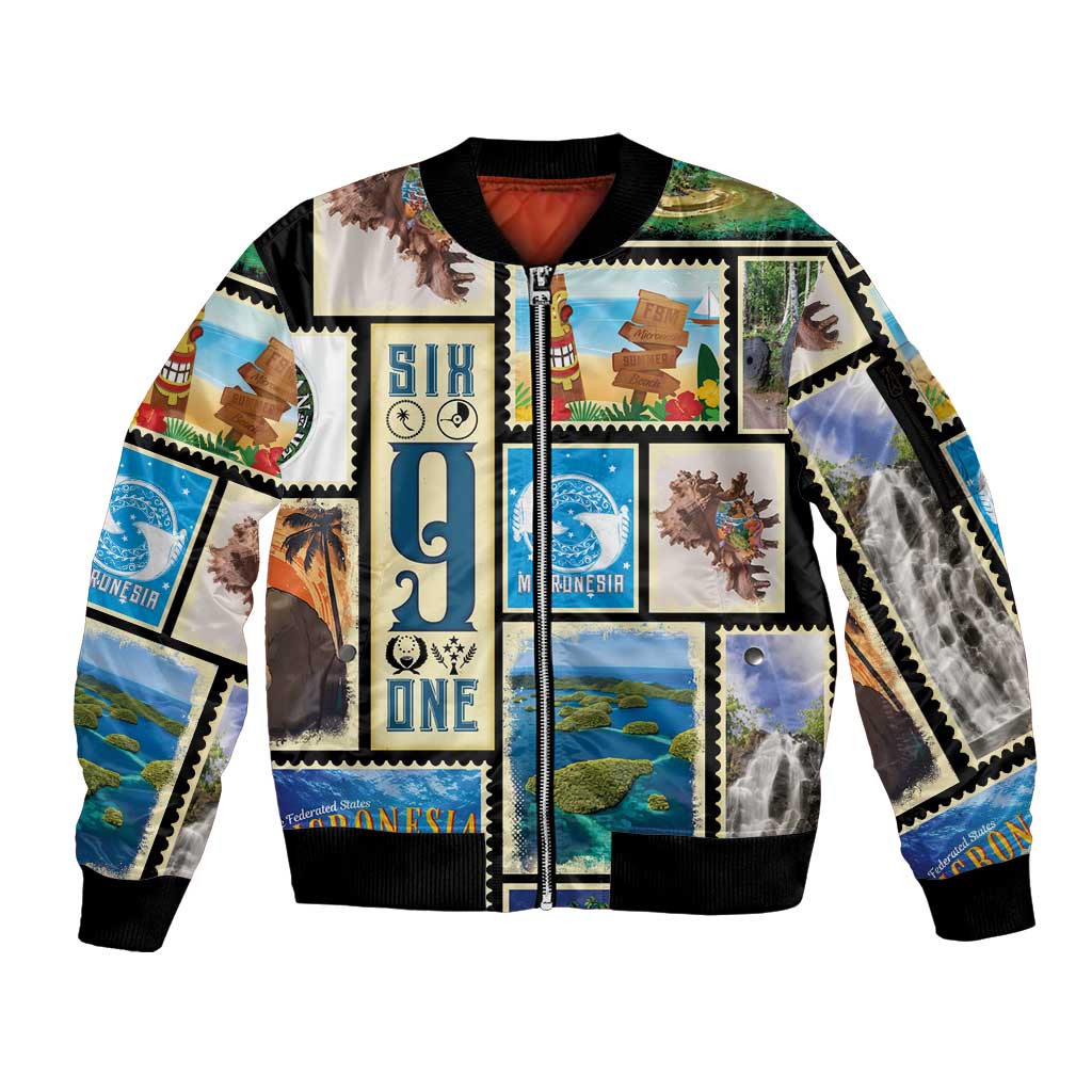 FSM Micronesia Culture Sleeve Zip Bomber Jacket