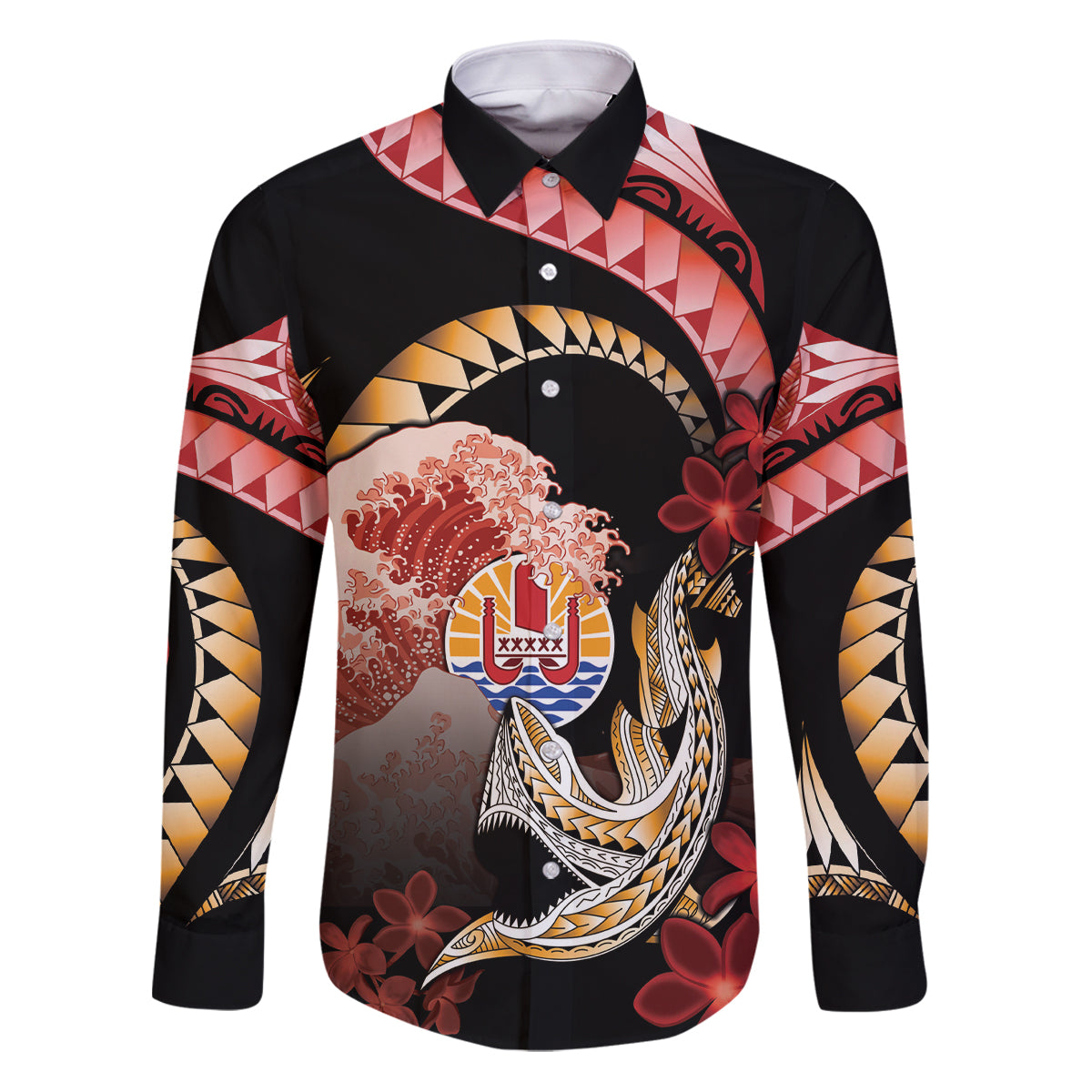 Personalised French Polynesia Victory Day Family Matching Puletasi and Hawaiian Shirt Polynesian Pattern Plumeria