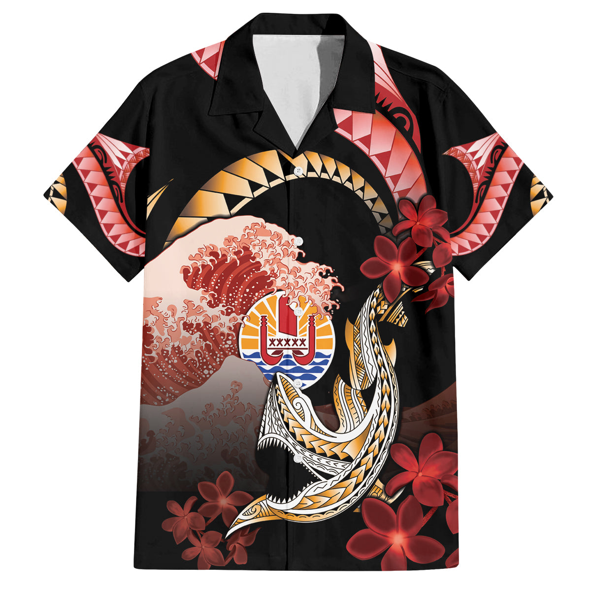 Personalised French Polynesia Victory Day Family Matching Summer Maxi Dress and Hawaiian Shirt Polynesian Pattern Plumeria