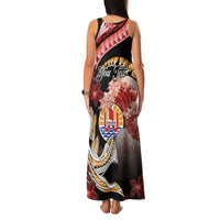 Personalised French Polynesia Victory Day Family Matching Tank Maxi Dress and Hawaiian Shirt Polynesian Pattern Plumeria