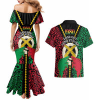 Vanuatu 45th Independence Day Couples Matching Mermaid Dress and Hawaiian Shirt Long God Yumi Stanap Wild Boar LT05 - Polynesian Pride