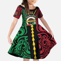 Vanuatu 45th Independence Day Family Matching Off Shoulder Maxi Dress and Hawaiian Shirt Long God Yumi Stanap Wild Boar LT05