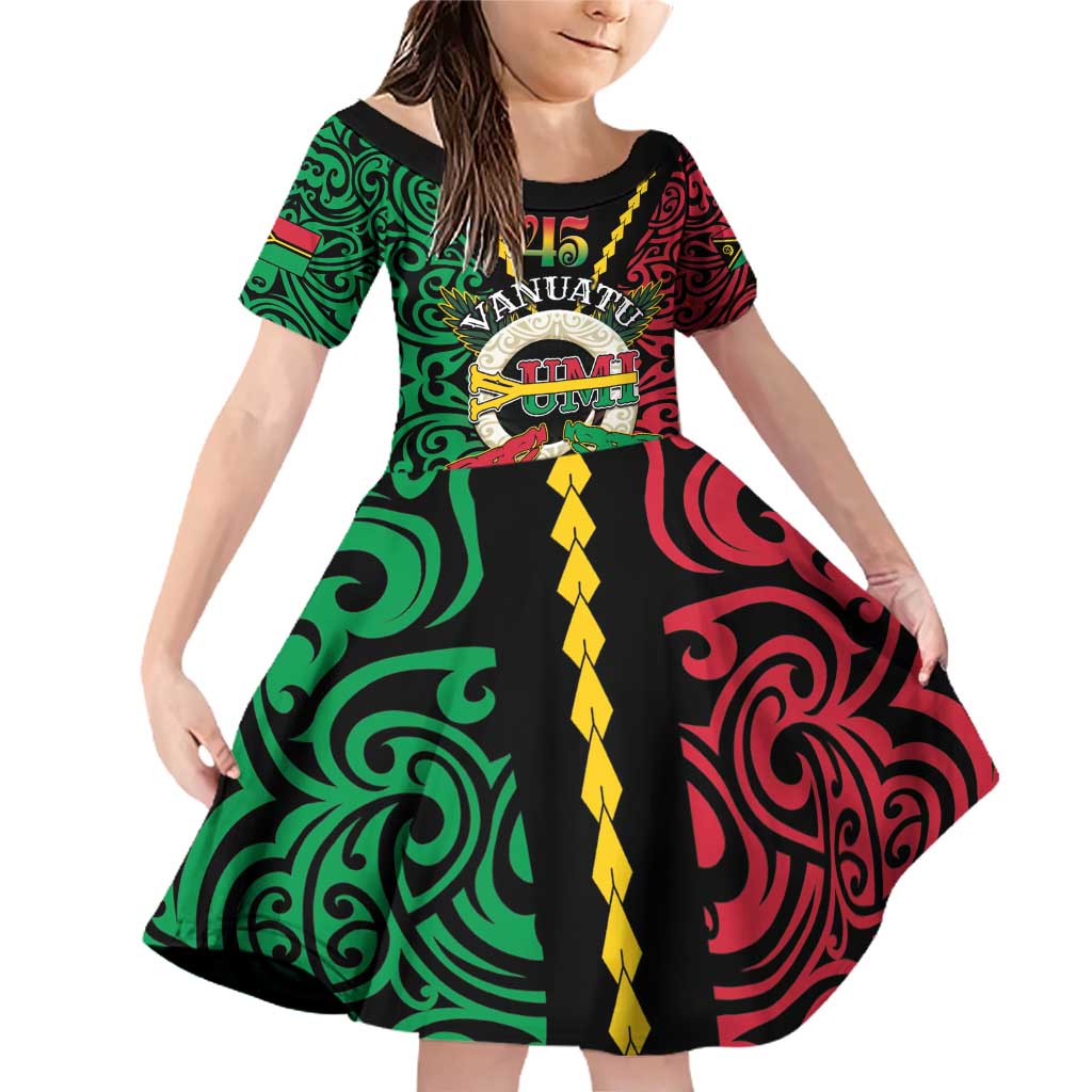 Vanuatu 45th Independence Day Family Matching Off Shoulder Short Dress and Hawaiian Shirt Long God Yumi Stanap Wild Boar LT05