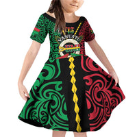 Vanuatu 45th Independence Day Family Matching Off Shoulder Short Dress and Hawaiian Shirt Long God Yumi Stanap Wild Boar LT05