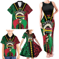 Vanuatu 45th Independence Day Family Matching Tank Maxi Dress and Hawaiian Shirt Long God Yumi Stanap Wild Boar LT05