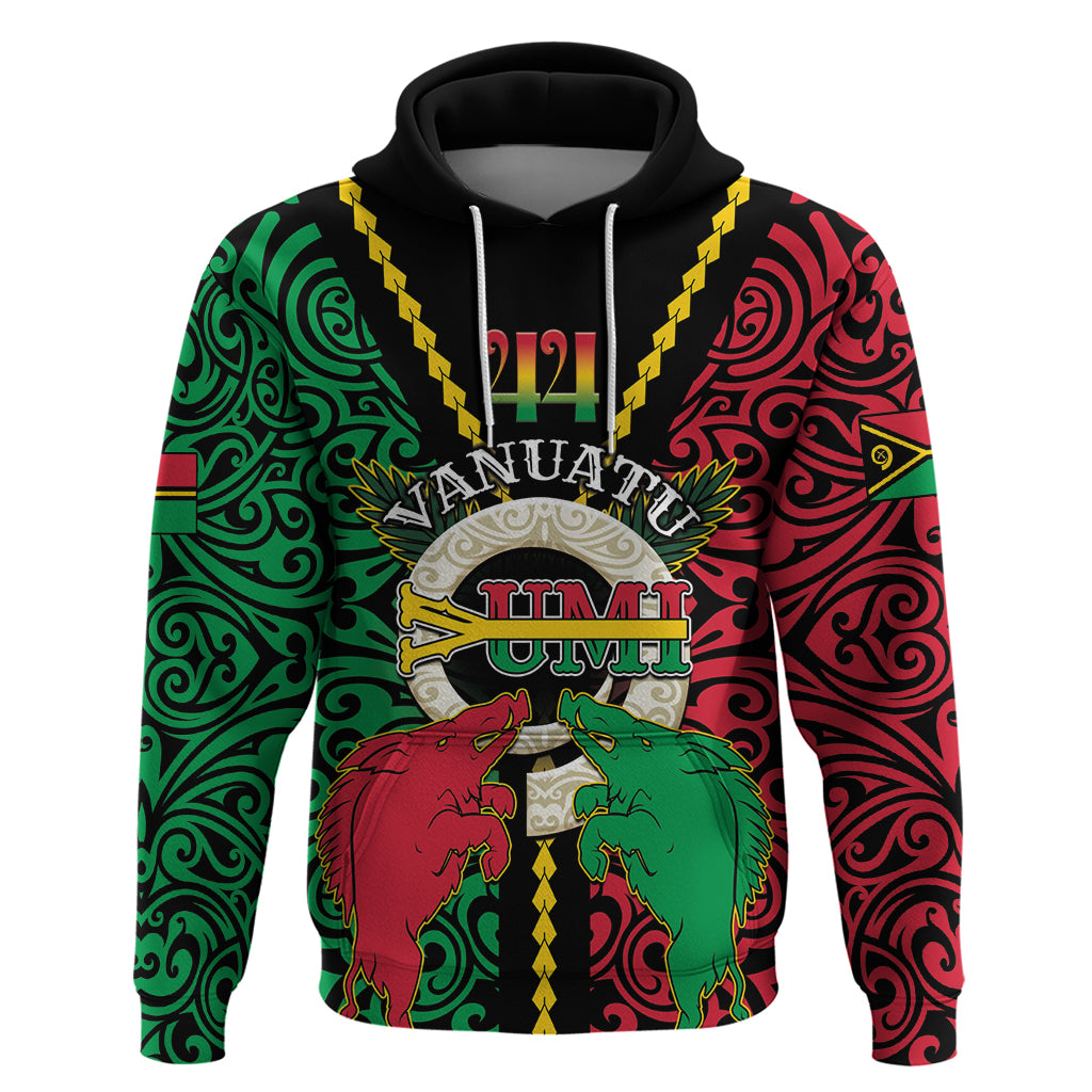 Vanuatu 44th Independence Day Hoodie Long God Yumi Stanap Wild Boar