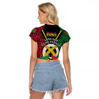 Vanuatu 45th Independence Day Raglan Cropped T Shirt Long God Yumi Stanap Wild Boar LT05