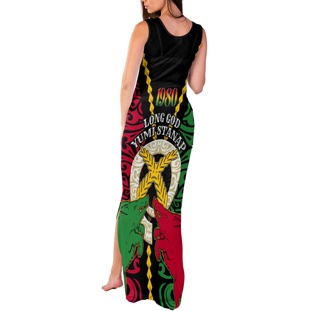 Vanuatu 45th Independence Day Tank Maxi Dress Long God Yumi Stanap Wild Boar LT05