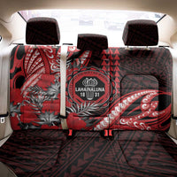 Hawaii Lahainaluna High School Back Car Seat Cover Tribal Tattoo With Hibiscus Flowers