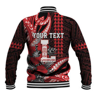 Personalized Hawaii Lahainaluna High School Baseball Jacket Tribal Tattoo With Hibiscus Flowers