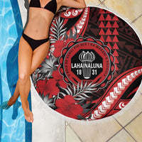 Hawaii Lahainaluna High School Beach Blanket Tribal Tattoo With Hibiscus Flowers