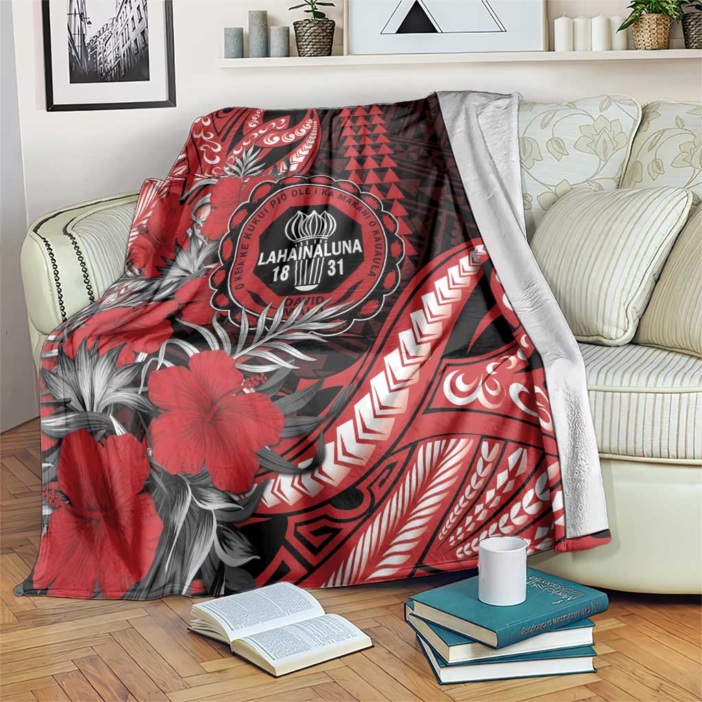 Hawaii Lahainaluna High School Blanket Tribal Tattoo With Hibiscus Flowers
