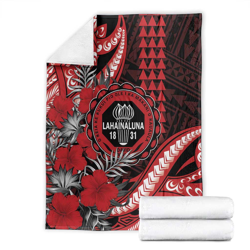 Hawaii Lahainaluna High School Blanket Tribal Tattoo With Hibiscus Flowers