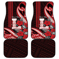 Personalized Hawaii Lahainaluna High School Car Mats Tribal Tattoo With Hibiscus Flowers