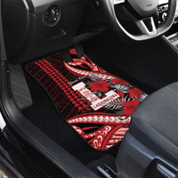 Personalized Hawaii Lahainaluna High School Car Mats Tribal Tattoo With Hibiscus Flowers