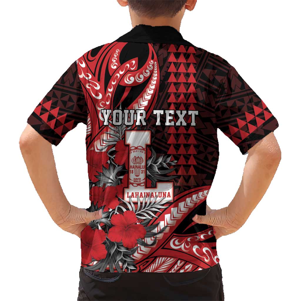 Personalized Hawaii Lahainaluna High School Family Matching Mermaid Dress and Hawaiian Shirt Tribal Tattoo With Hibiscus Flowers LT05 - Polynesian Pride
