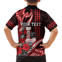 Personalized Hawaii Lahainaluna High School Family Matching Off Shoulder Maxi Dress and Hawaiian Shirt Tribal Tattoo With Hibiscus Flowers LT05 - Polynesian Pride
