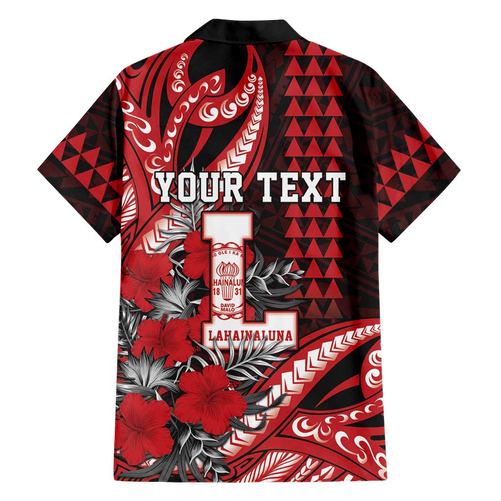 Personalized Hawaii Lahainaluna High School Family Matching Short Sleeve Bodycon Dress and Hawaiian Shirt Tribal Tattoo With Hibiscus Flowers LT05 - Polynesian Pride