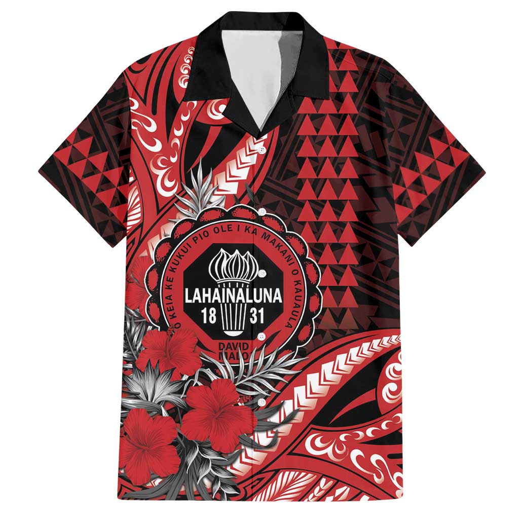 Personalized Hawaii Lahainaluna High School Hawaiian Shirt Tribal Tattoo With Hibiscus Flowers