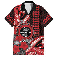 Personalized Hawaii Lahainaluna High School Hawaiian Shirt Tribal Tattoo With Hibiscus Flowers