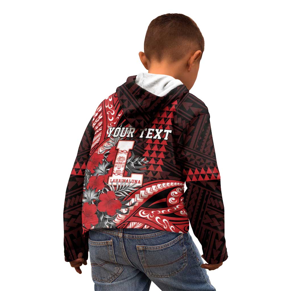 Personalized Hawaii Lahainaluna High School Kid Hoodie Tribal Tattoo With Hibiscus Flowers LT05 - Polynesian Pride
