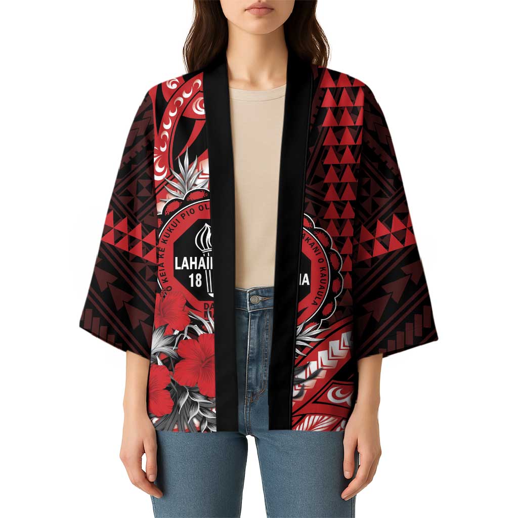 Personalized Hawaii Lahainaluna High School Kimono Tribal Tattoo With Hibiscus Flowers
