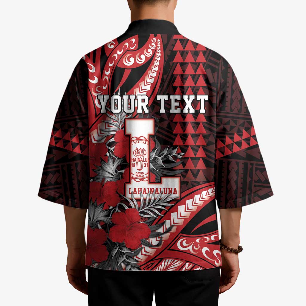Personalized Hawaii Lahainaluna High School Kimono Tribal Tattoo With Hibiscus Flowers