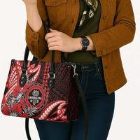 Hawaii Lahainaluna High School Leather Bag Tribal Tattoo With Hibiscus Flowers