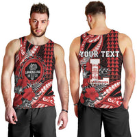 Personalized Hawaii Lahainaluna High School Men Tank Top Tribal Tattoo With Hibiscus Flowers