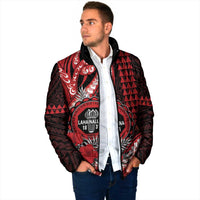 Personalized Hawaii Lahainaluna High School Padded Jacket Tribal Tattoo With Hibiscus Flowers