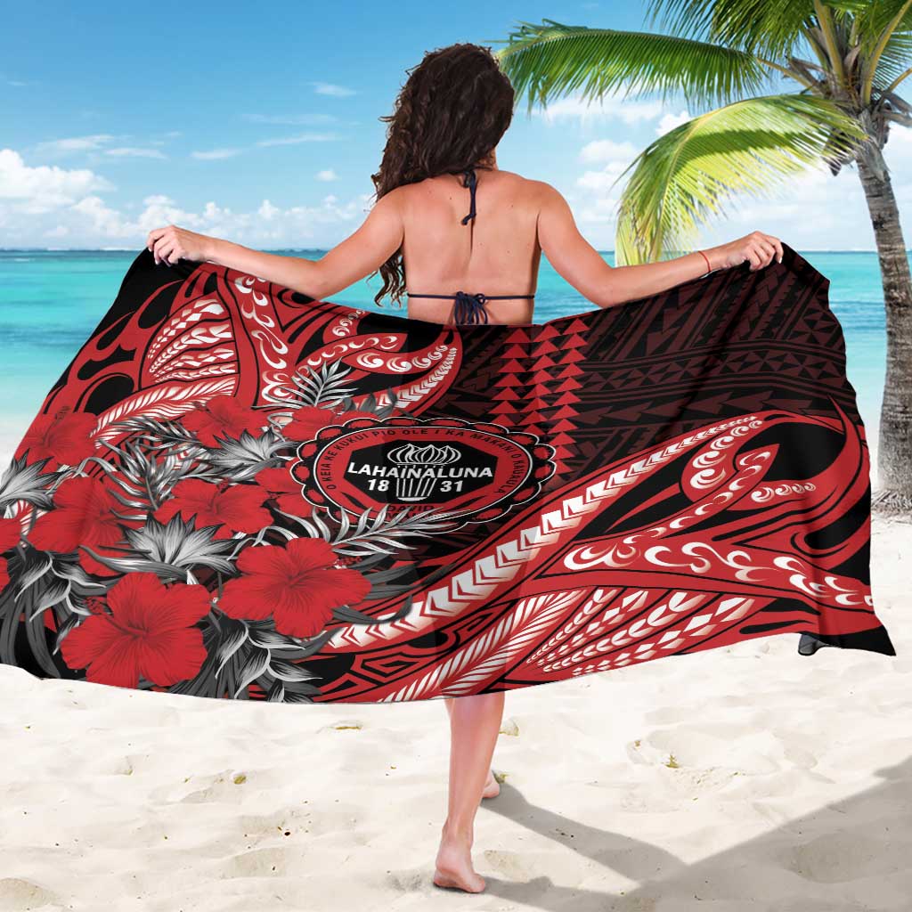 Hawaii Lahainaluna High School Sarong Tribal Tattoo With Hibiscus Flowers