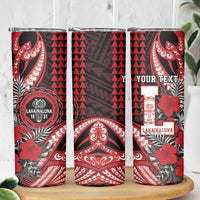 Personalized Hawaii Lahainaluna High School Skinny Tumbler Tribal Tattoo With Hibiscus Flowers LT05 - Polynesian Pride