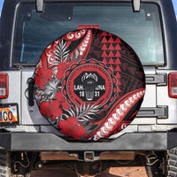 Hawaii Lahainaluna High School Spare Tire Cover Tribal Tattoo With Hibiscus Flowers