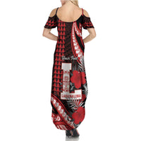 Personalized Hawaii Lahainaluna High School Summer Maxi Dress Tribal Tattoo With Hibiscus Flowers