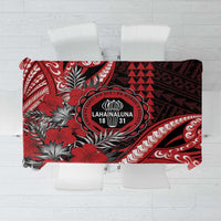 Hawaii Lahainaluna High School Tablecloth Tribal Tattoo With Hibiscus Flowers
