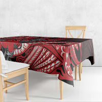 Hawaii Lahainaluna High School Tablecloth Tribal Tattoo With Hibiscus Flowers