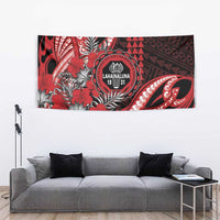 Hawaii Lahainaluna High School Tapestry Tribal Tattoo With Hibiscus Flowers