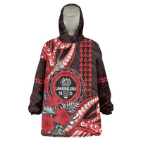 Personalized Hawaii Lahainaluna High School Wearable Blanket Hoodie Tribal Tattoo With Hibiscus Flowers
