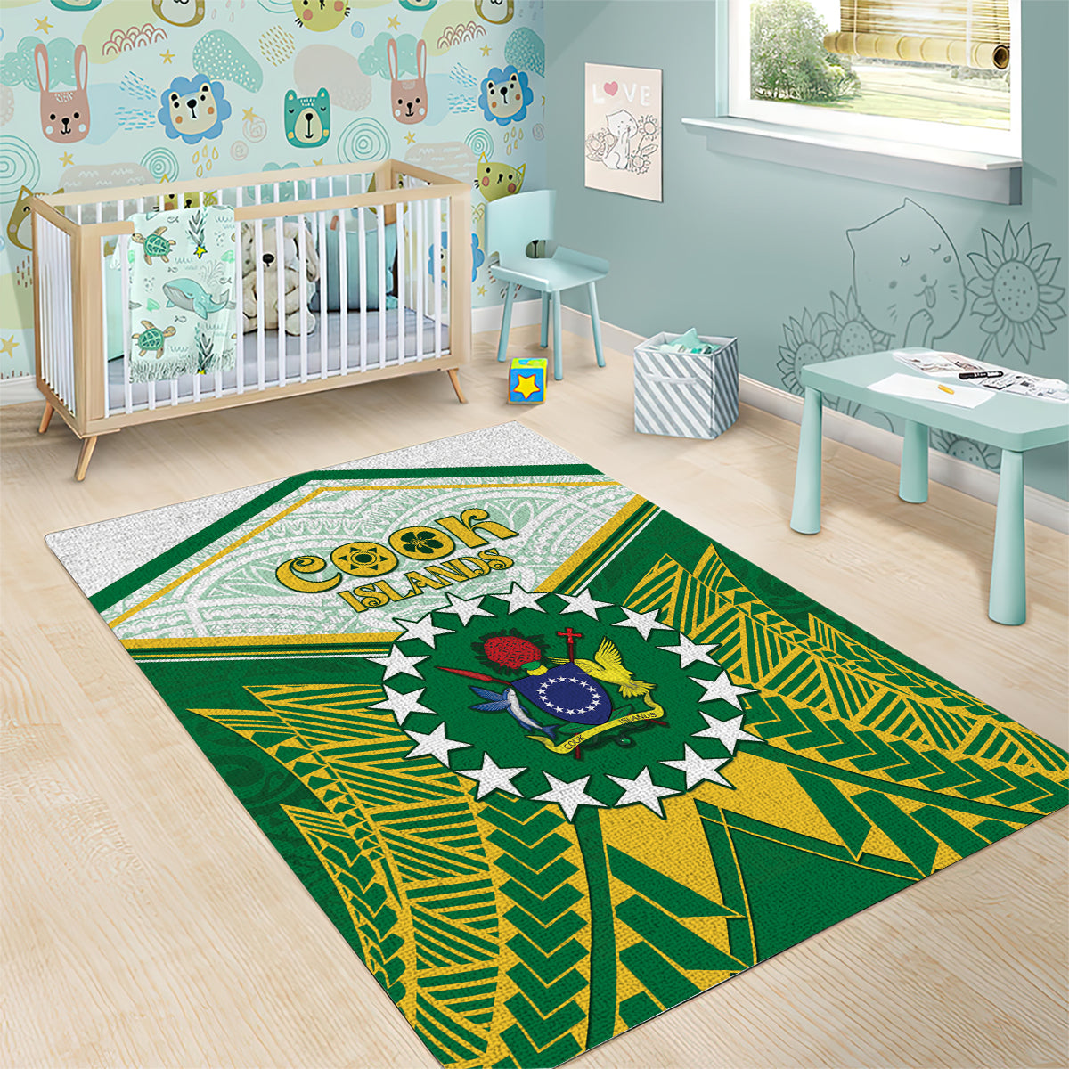 Cook Islands Ra o te Ui Ariki Area Rug Polynesian Pattern